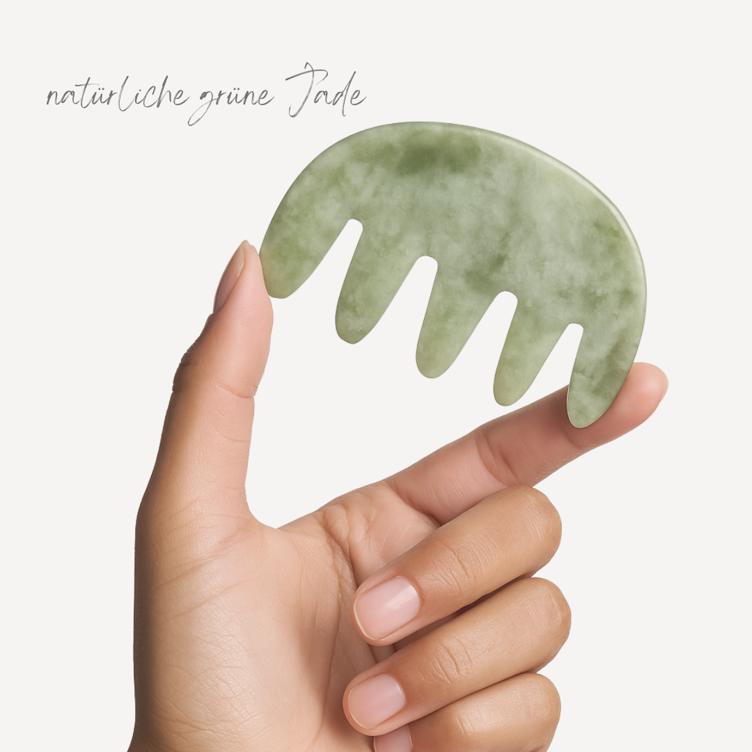 Grüner JADE-Massagekamm