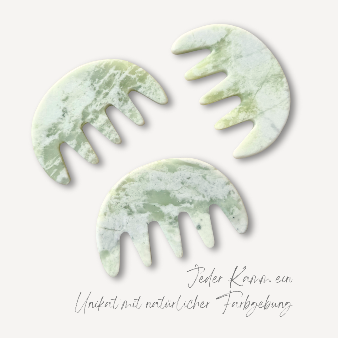Grüner JADE-Massagekamm